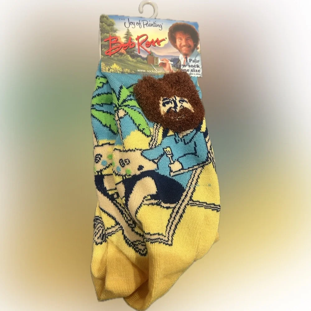 Bob Ross Tropical Crew Socks | NWT | O/S Unisex Adult